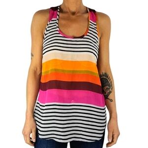 Sans Souci Tank Size Medium Multi Color Striped